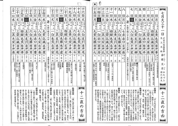 稲荷暦平成25年7月（六曜が書かれている）
