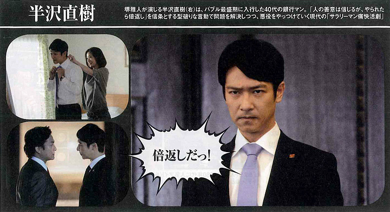 堺雅人演じる半沢直樹（日経ビジネス2013.9.23「常識覆す5つの法則」より）