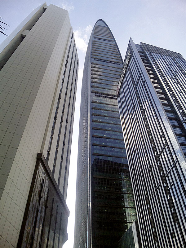 深圳中心部の高層ビル