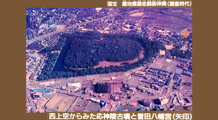 応神天皇陵（誉田八幡宮境内展示パネル）